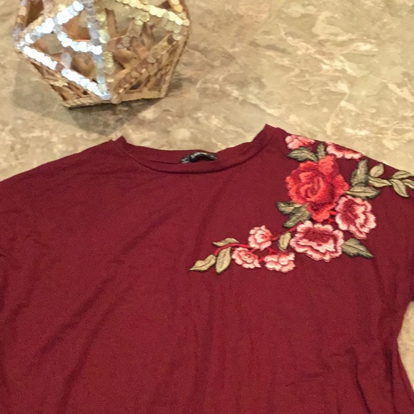 Burgundy embroidered sundress , size XS. - Picture 2 of 4